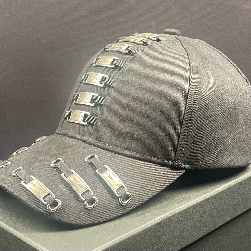 INSIDE OUT Black Designer Men's Hat